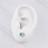 Topos Halo Cuadrado Esmeralda 20pts 1.7g / in / 6.47mm Plata 925