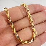 Cadena Rustica Espiga 11.55g / 22 in / 5.03mm Dos Oros Amarillo Blanco 18K