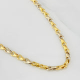 Cadena Rustica Espiga 11.55g / 22 in / 5.03mm Dos Oros Amarillo Blanco 18K