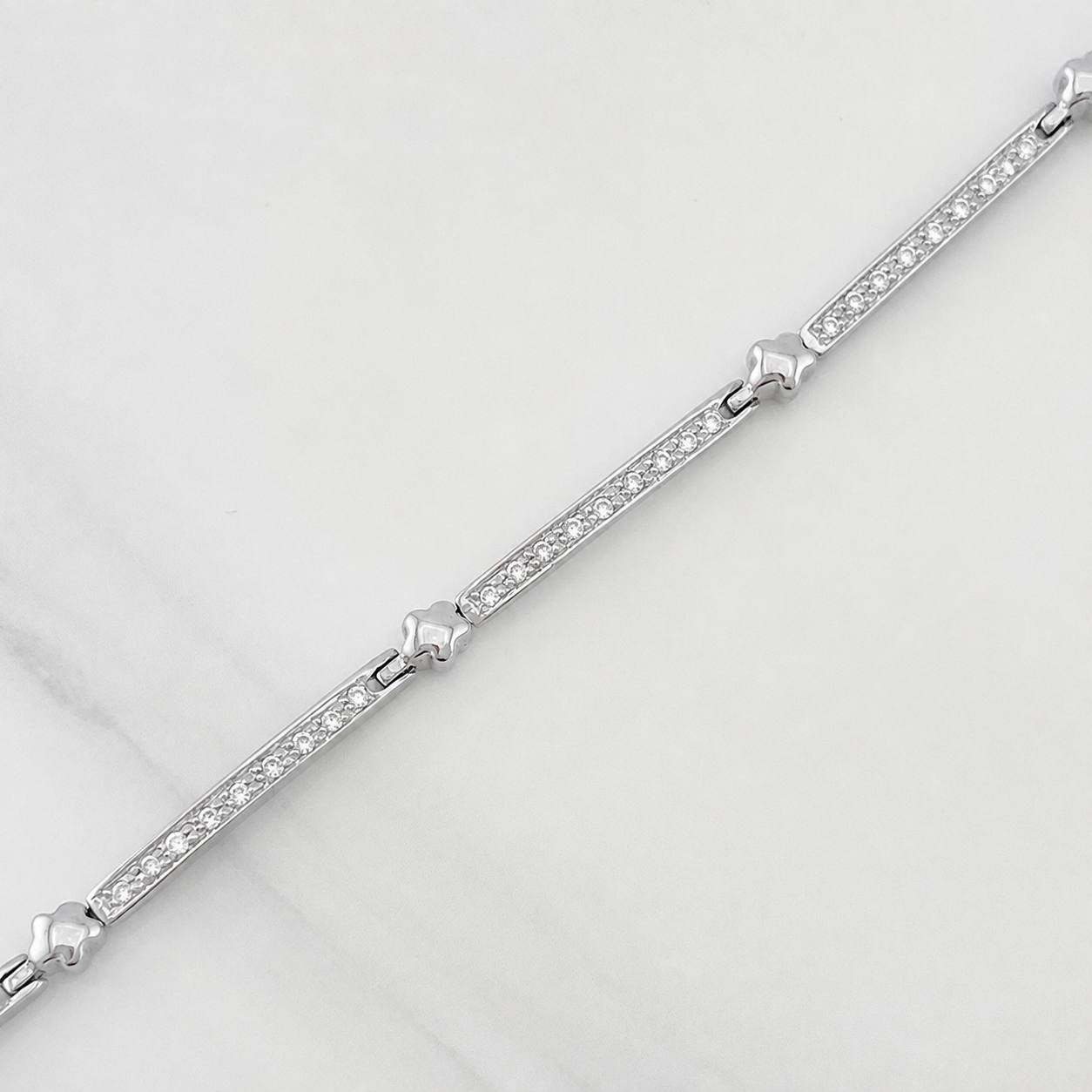 Bracelet Stars Diamonds 72pts 8.15g / 7 in / 1.8mm White Gold 18K