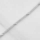 Bracelet Stars Diamonds 72pts 8.15g / 7 in / 1.8mm White Gold 18K