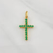 Pendant Dense Cross Emeralds 32pts 1.85g / 1 1/4 in 18K Yellow Gold