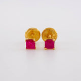 Topos Cuadro Cuatro Garras Rubí 28pts 0.6g / in / 3.3mm Oro Amarillo 18K