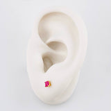 Topos Cuadro Cuatro Garras Rubí 28pts 0.6g / in / 3.3mm Oro Amarillo 18K