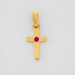 Plain Cross Pendant Ruby 5pts 0.5g / 3/4 in 18K Yellow Gold