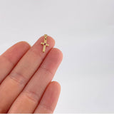Plain Cross Pendant Ruby 5pts 0.5g / 3/4 in 18K Yellow Gold