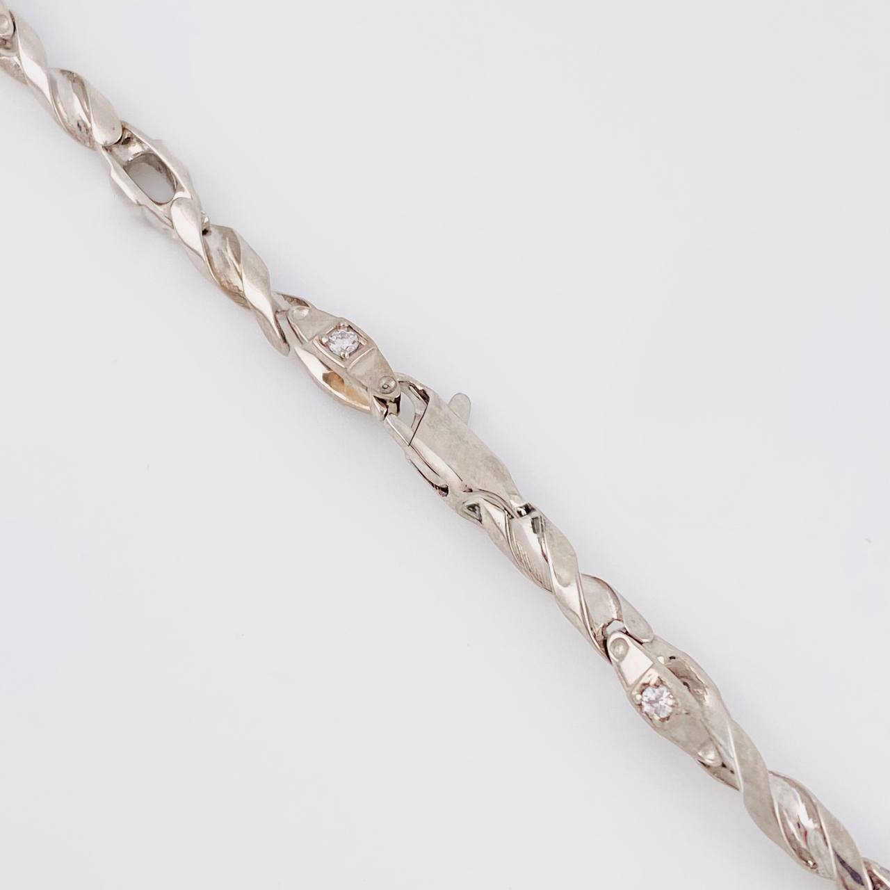 Cadena Rustica Espiral Intercalada 50g / 26 in / 4.9mm Oro Blanco 18K