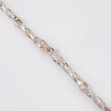 Cadena Rustica Espiral Intercalada 50g / 26 in / 4.9mm Oro Blanco 18K