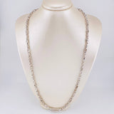 Cadena Rustica Espiral Intercalada 50g / 26 in / 4.9mm Oro Blanco 18K