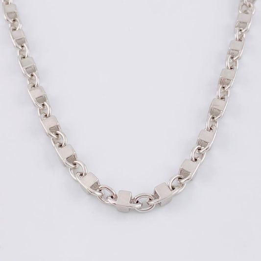 Cadena Rustica Cubica 43g / 26 in / 4.9mm Oro Blanco 18K
