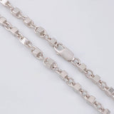 Cadena Rustica Cubica 43g / 26 in / 4.9mm Oro Blanco 18K