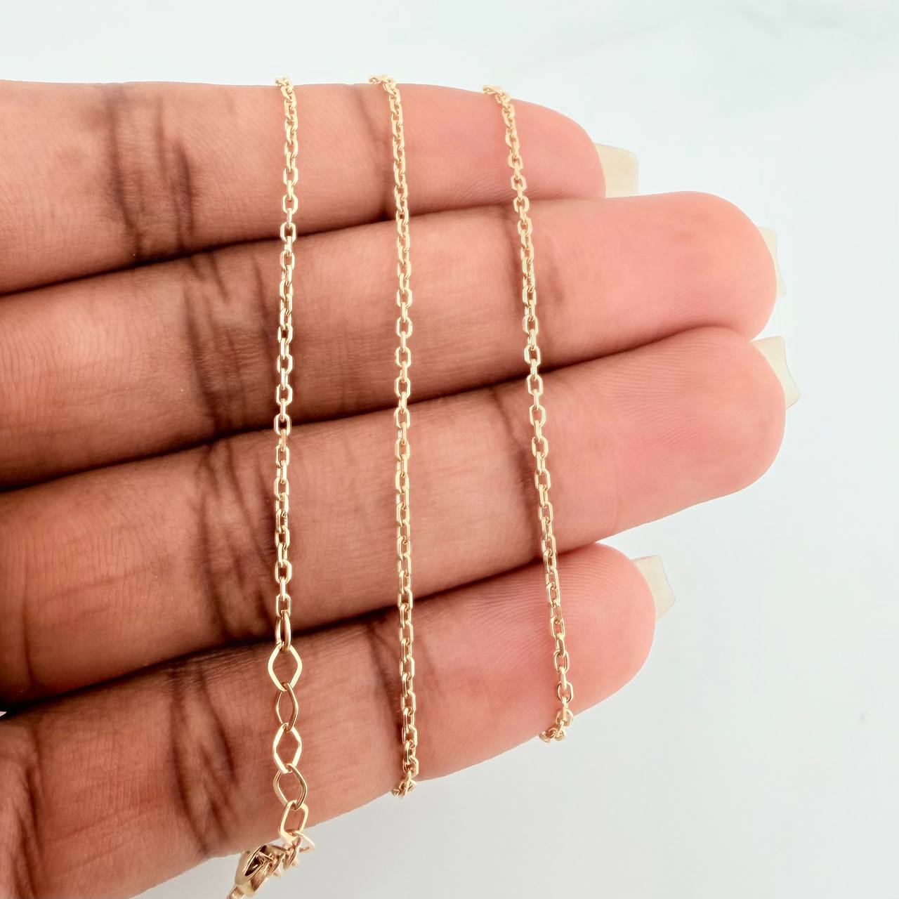 Cadena Trebol Aro Seguido 4gr / 17 3/4 in / 0.5mm Oro Amarillo 18K %