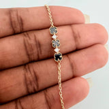 Pulso Trebol Aro Seguido 2.5gr / 7 1/4 in / 0.5mm Oro Amarillo 18K %