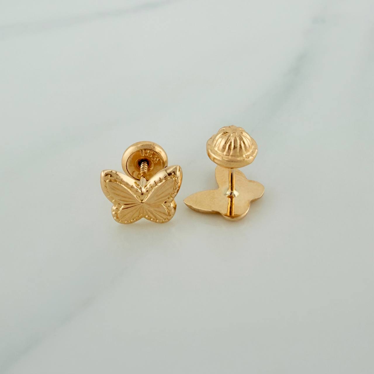 Topos Mariposa 0.85gr / 8mm Oro Amarillo 18K %