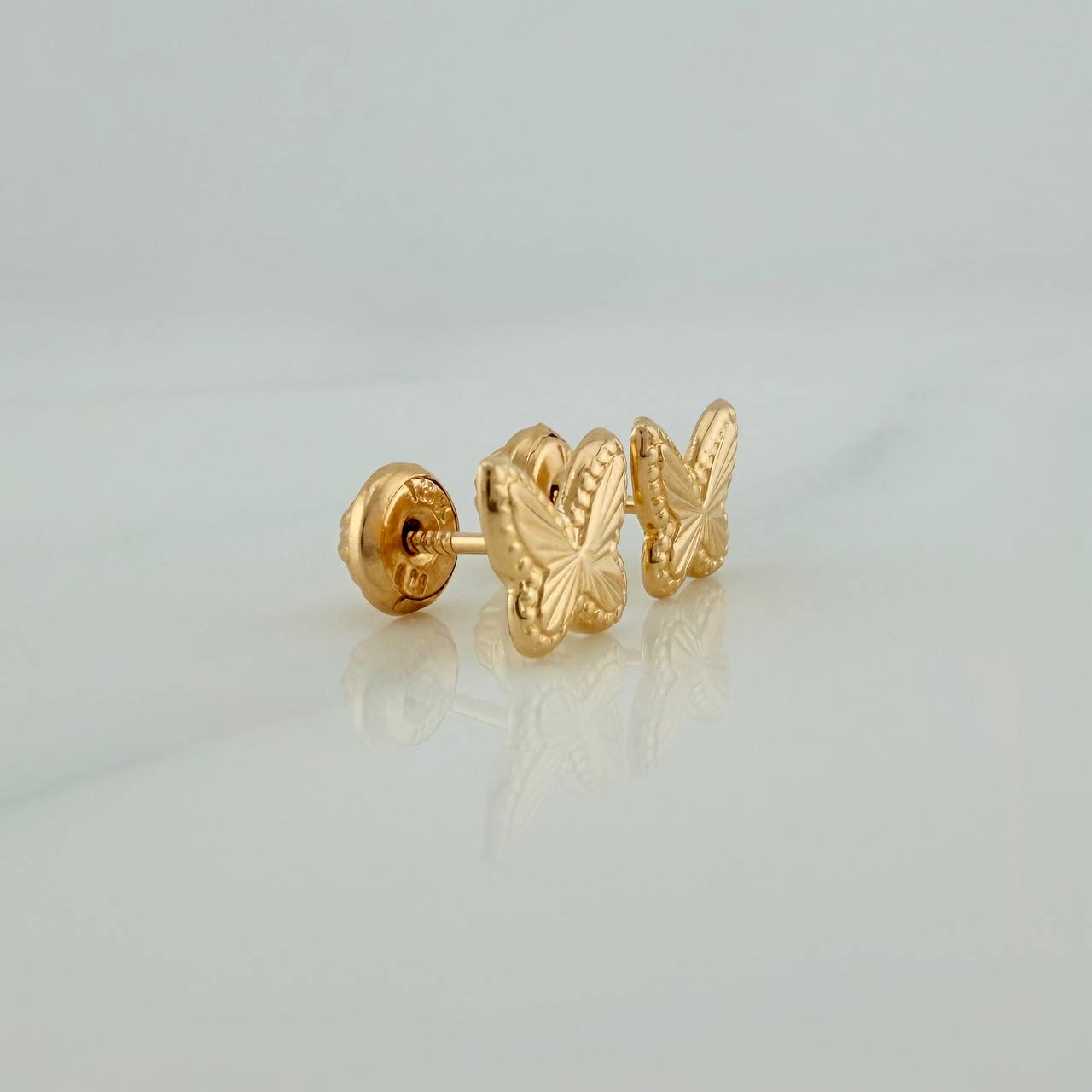 Topos Mariposa 0.85gr / 8mm Oro Amarillo 18K %