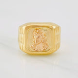 Anillo Rostro Cristo 4g / T9 Dos Oros Amarillo Rosa 18K