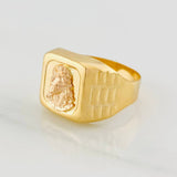 Anillo Rostro Cristo 4g / T9 Dos Oros Amarillo Rosa 18K