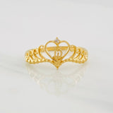 Heart Crown Ring 15's 1.5g / T6 3/4 Yellow Gold 18K