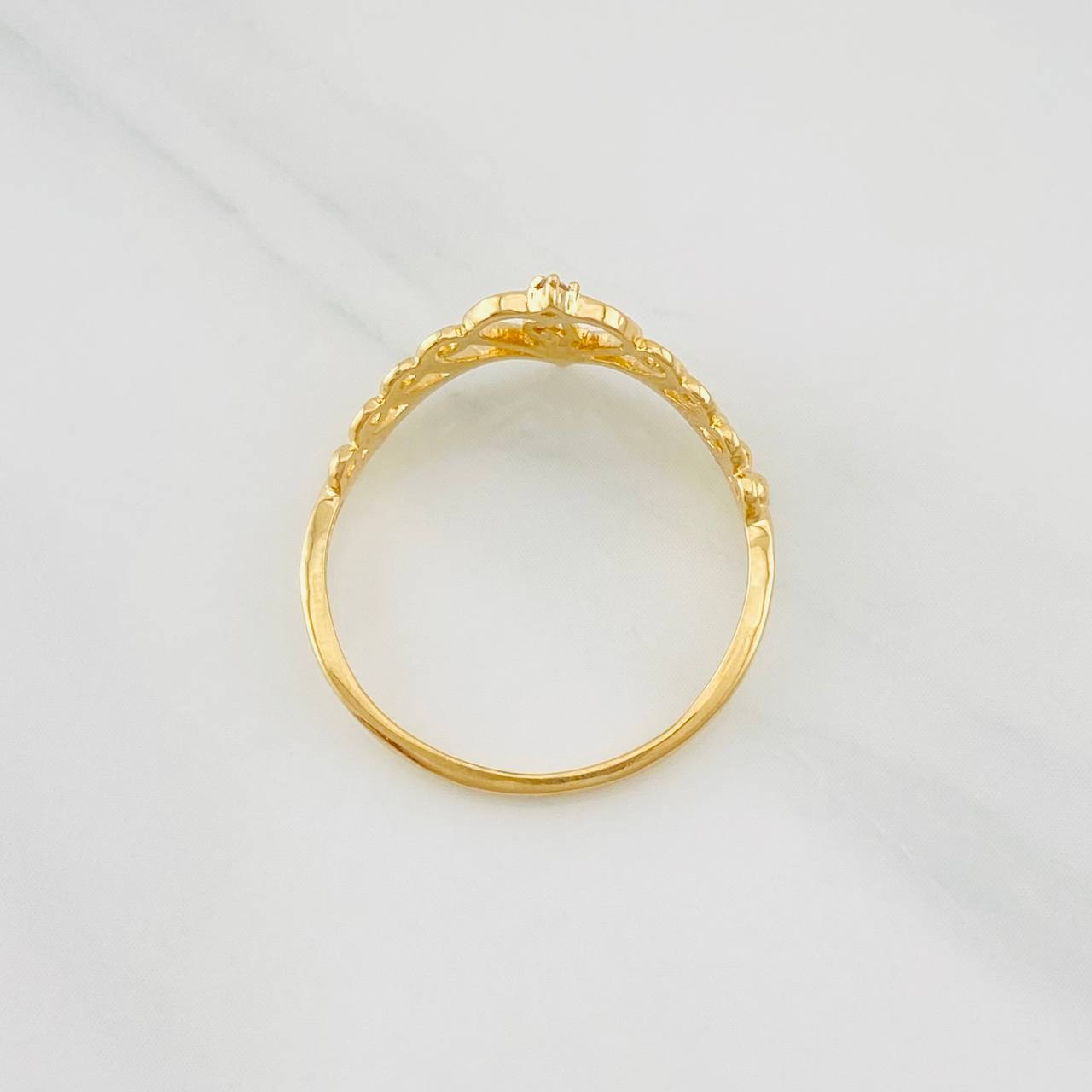 Heart Crown Ring 15's 1.5g / T6 3/4 Yellow Gold 18K