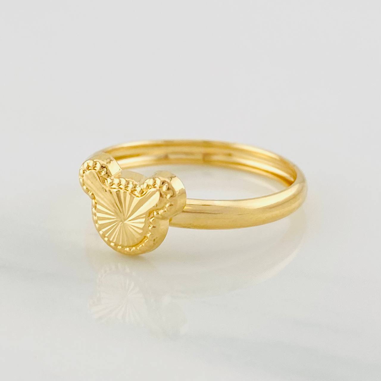 Anillo Raton Diamantado 1.1g / T8 Oro Amarillo 18K