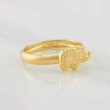 Anillo Elefante Diamantado 0.95g / T5 Oro Amarillo 18K
