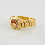 Anillo Correa Corona 3.75g / T6 Dos Oros Amarillo Rosa 18K
