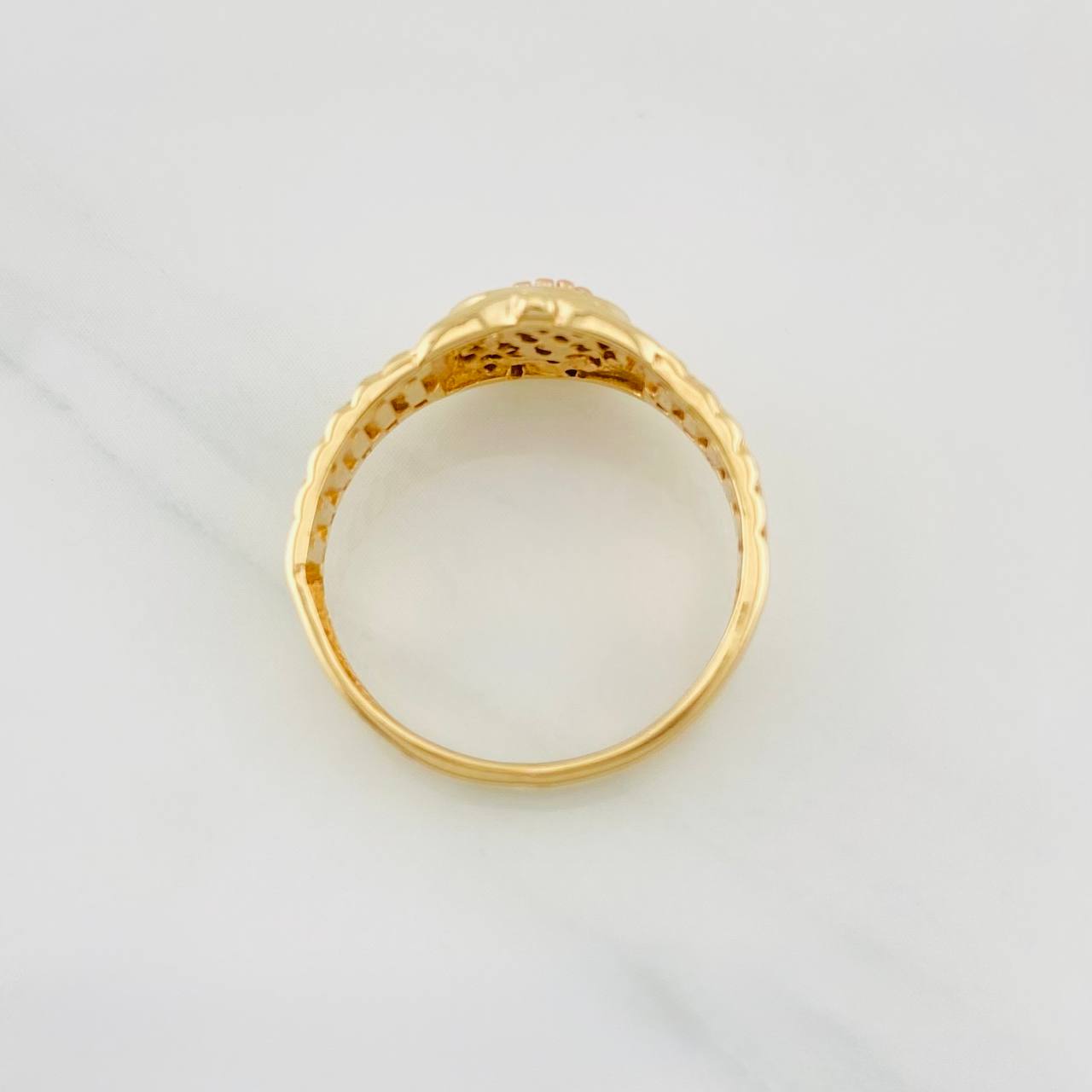 Anillo Correa Corona 3.75g / T6 Dos Oros Amarillo Rosa 18K