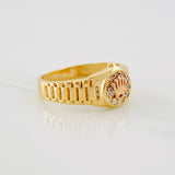 Anillo Correa Corona 3.75g / T6 Dos Oros Amarillo Rosa 18K