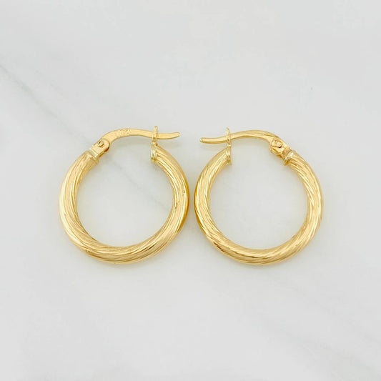 Hoop Earrings Mary 1.45g / 3/4 in Yellow Gold 18K