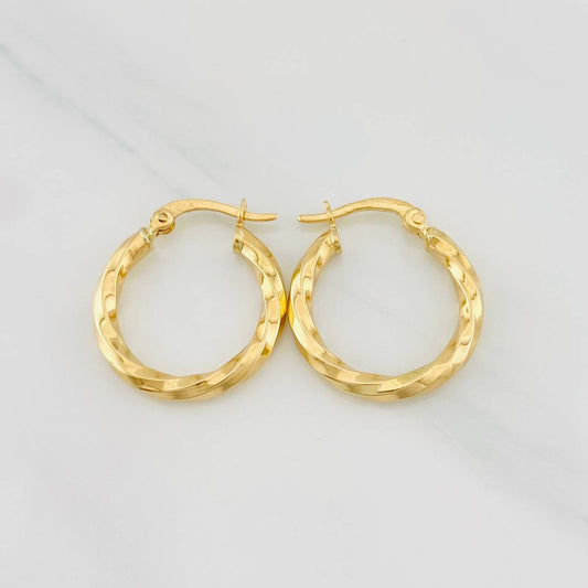 Hoop Earrings Kari 1.4g / 3/4 in Yellow Gold 18K