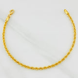 Rope Bracelet 2.15g / 7 in / 2.73mm Yellow Gold 18K