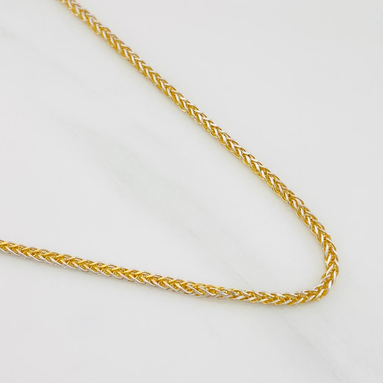 Franco Chain 2g / 22 in / 1.28mm Two-Tone Yellow White 18K Gold