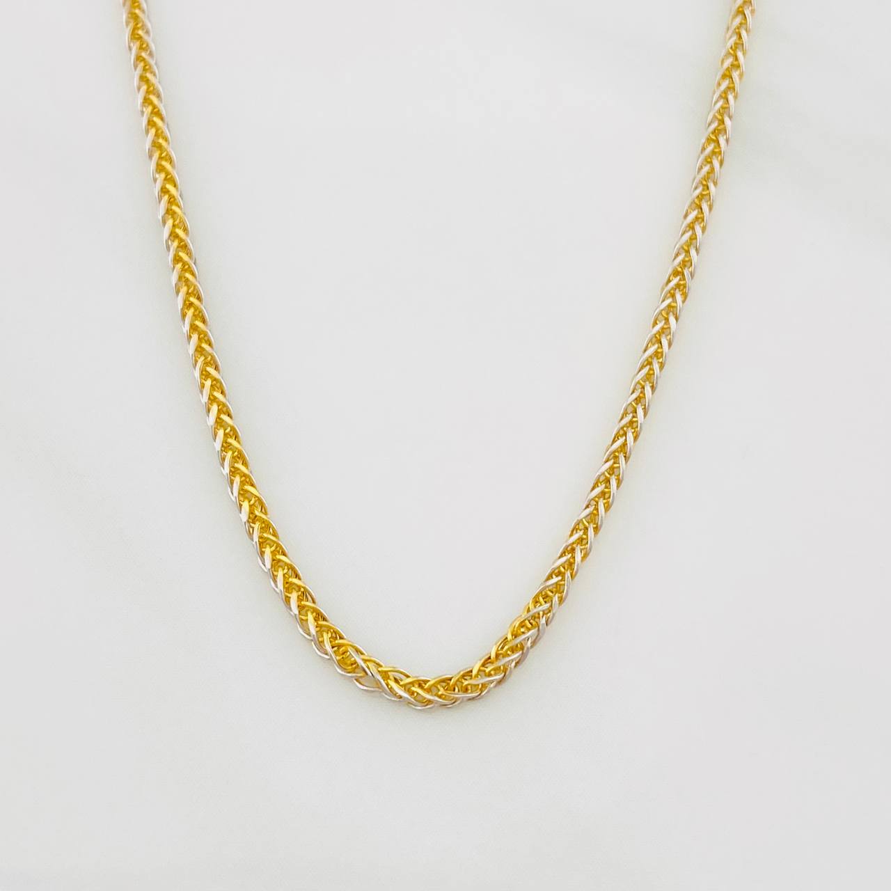 Franco Chain 2g / 22 in / 1.28mm Two-Tone Yellow White 18K Gold