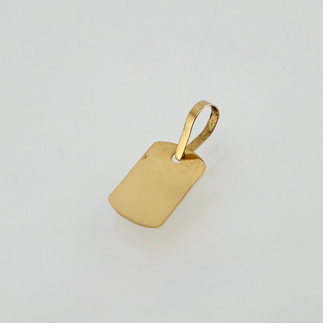 Pendant Oval Rectangular Plate 1.gr / 1 in / 18K Yellow Gold