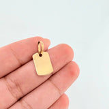 Pendant Oval Rectangular Plate 1.gr / 1 in / 18K Yellow Gold
