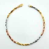 Pulso Lazo Especial 2.45gr / 7 1/2 in / 2.4mm Tres Oros 18K *