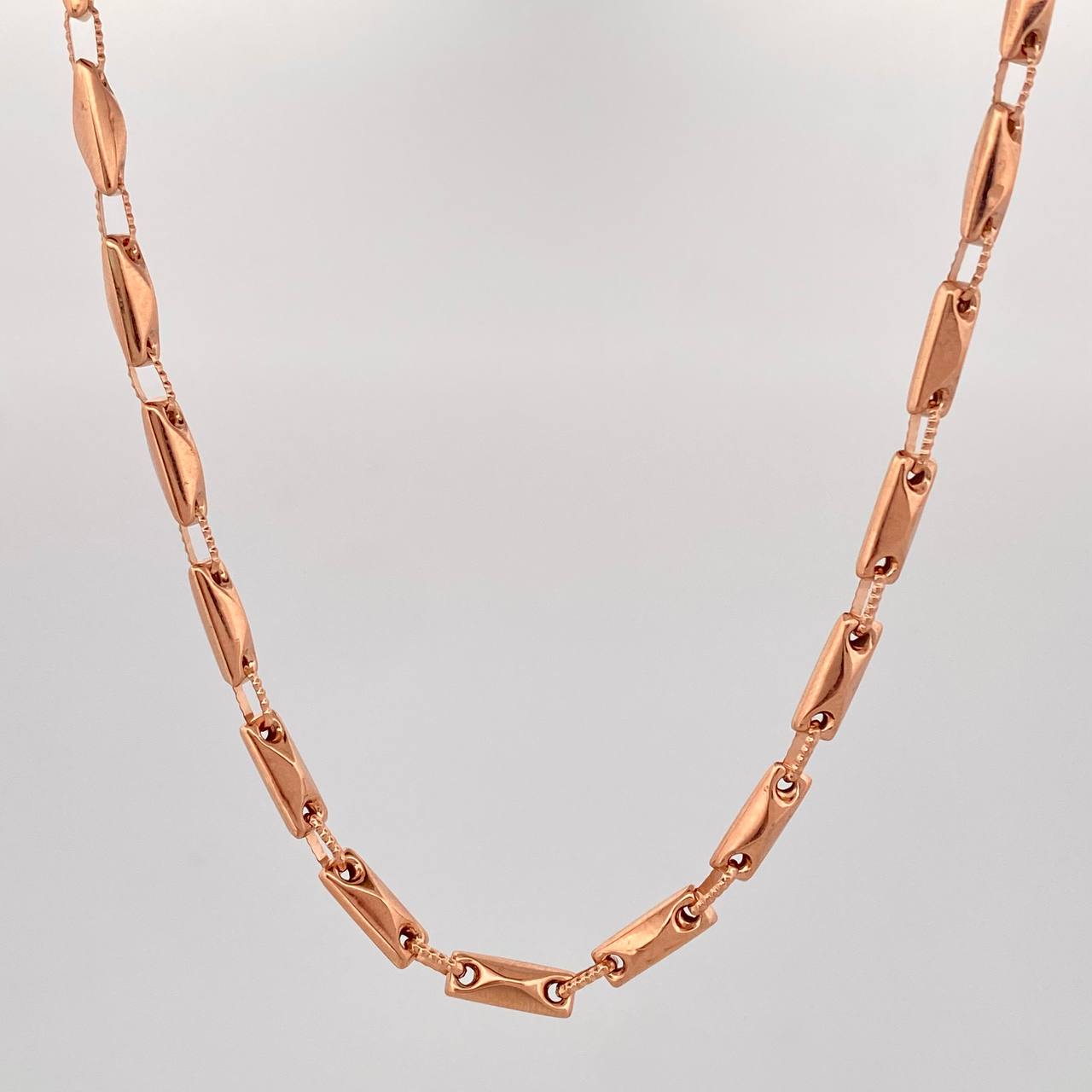 Cadena Rustica Barril Rombo 13.8gr / 25 1/4 in / 3.65mm Oro Rosa 18K $