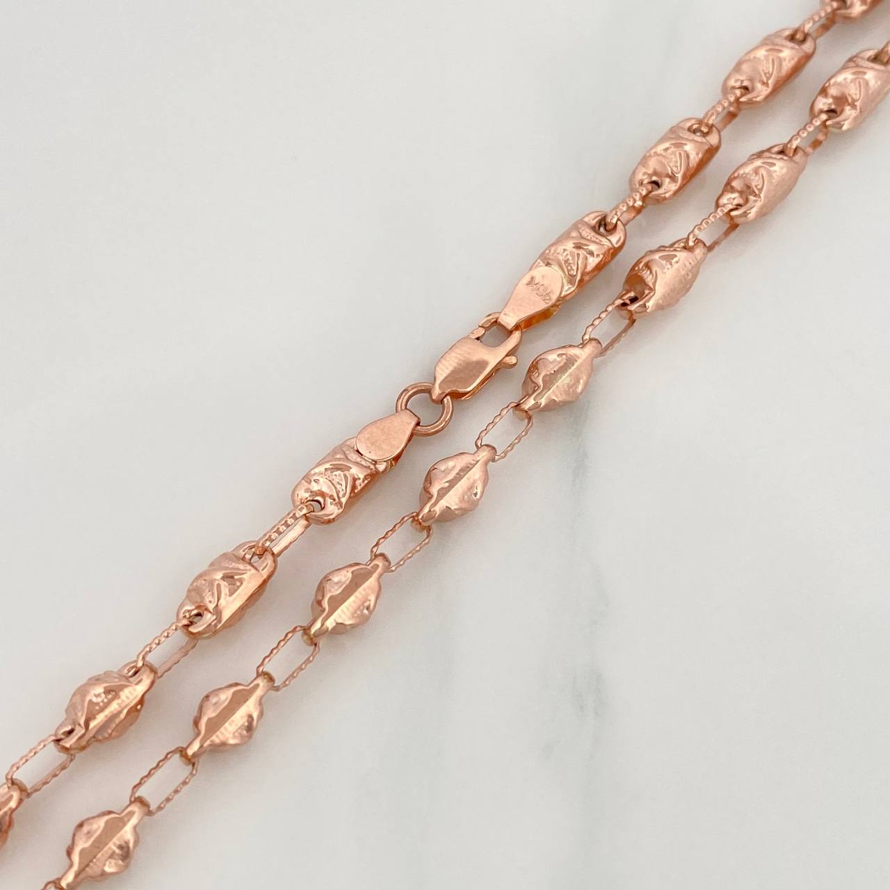 Cadena Rustica X  14.5gr / 24 1/2 in / 4.45mm Oro Rosa 18K $