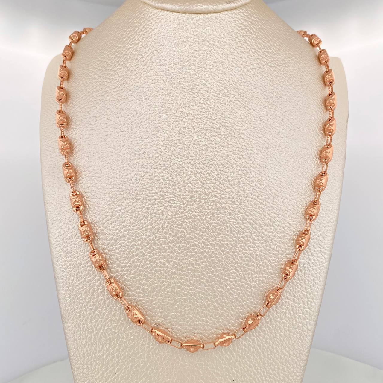 Cadena Rustica X 16.8gr / 28 1/4 in / 4.35mm Oro Rosa 18K $