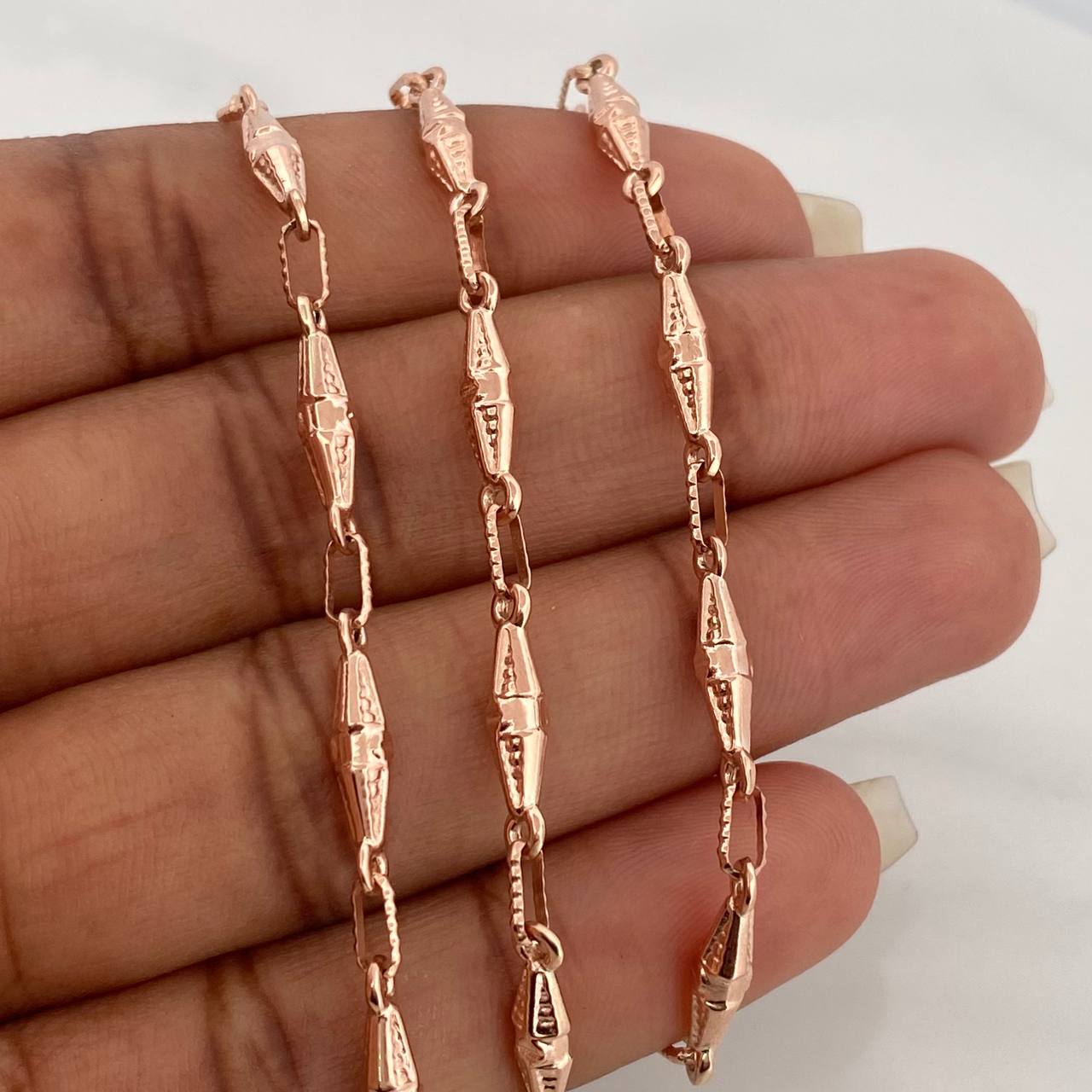 Cadena Rustica Dubai  10.55gr / 24 1/2 in / 2.75mm Oro Rosa 18K $