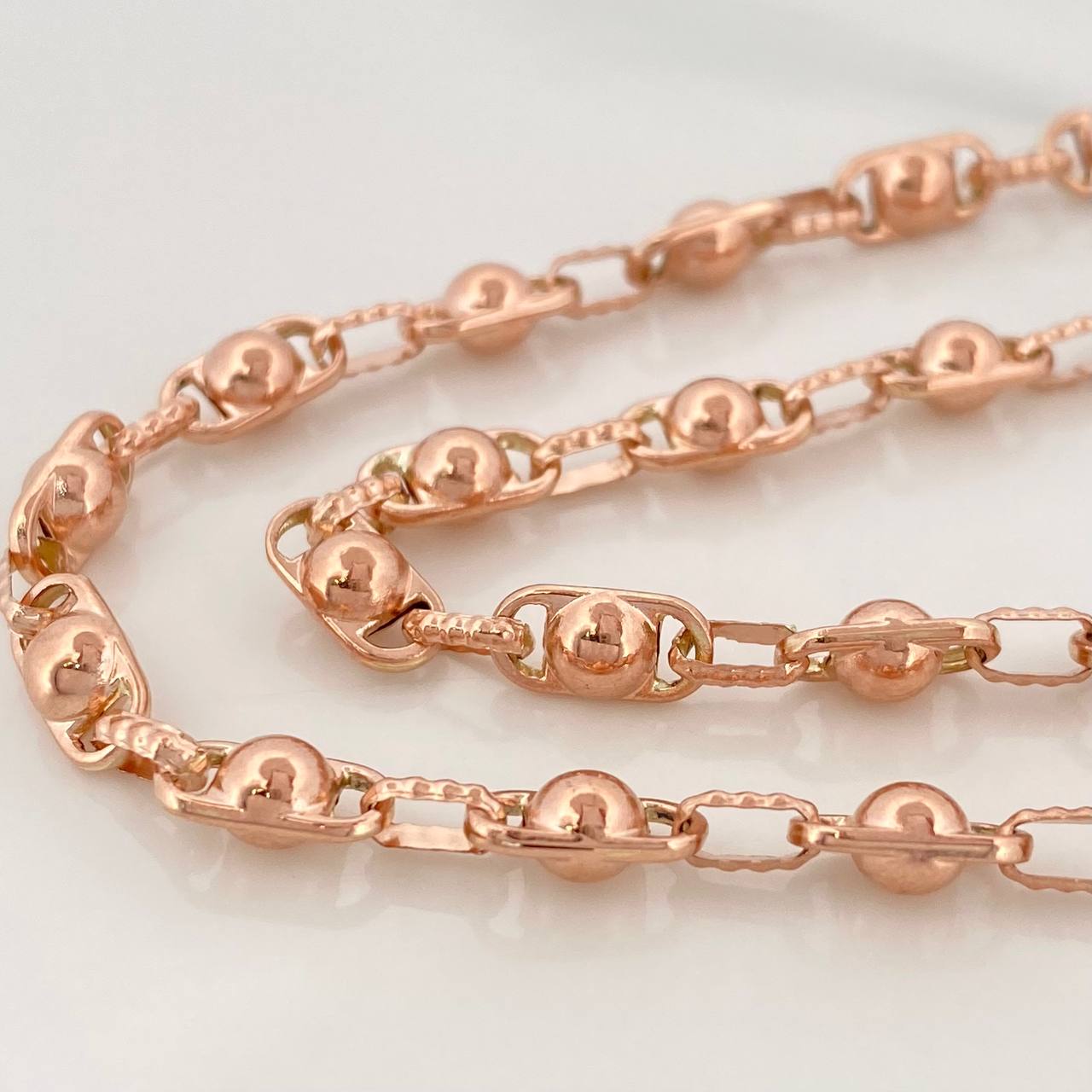 Cadena Rustica Burbuja 16.5gr / 28 1/2 in / 4.4mm Oro Rosa 18K $