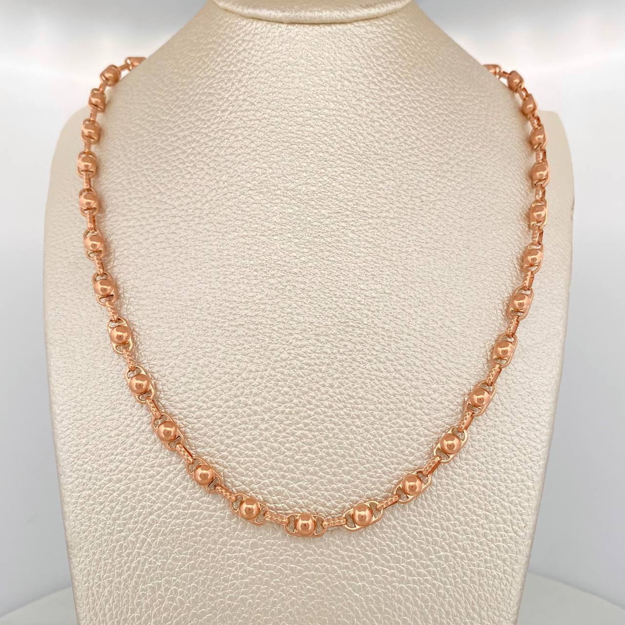 Cadena Rustica Burbuja 14.9gr / 24 1/2 in / 4.3mm Oro Rosa 18K $