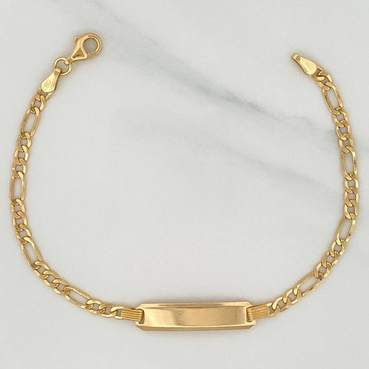 Figaro Plate Bracelet 3.45gr / 7 in / 2.8mm 18K Yellow Gold +1 %