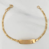 Pulso Placa Figaro 2.05gr / 6 in / 1.8mm Oro Amarillo +1 18K %