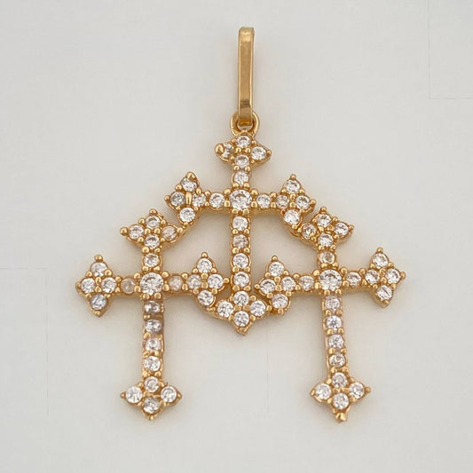 Dije Tres Cruces 1.5gr / 1 in / Oro Amarillo 18K %