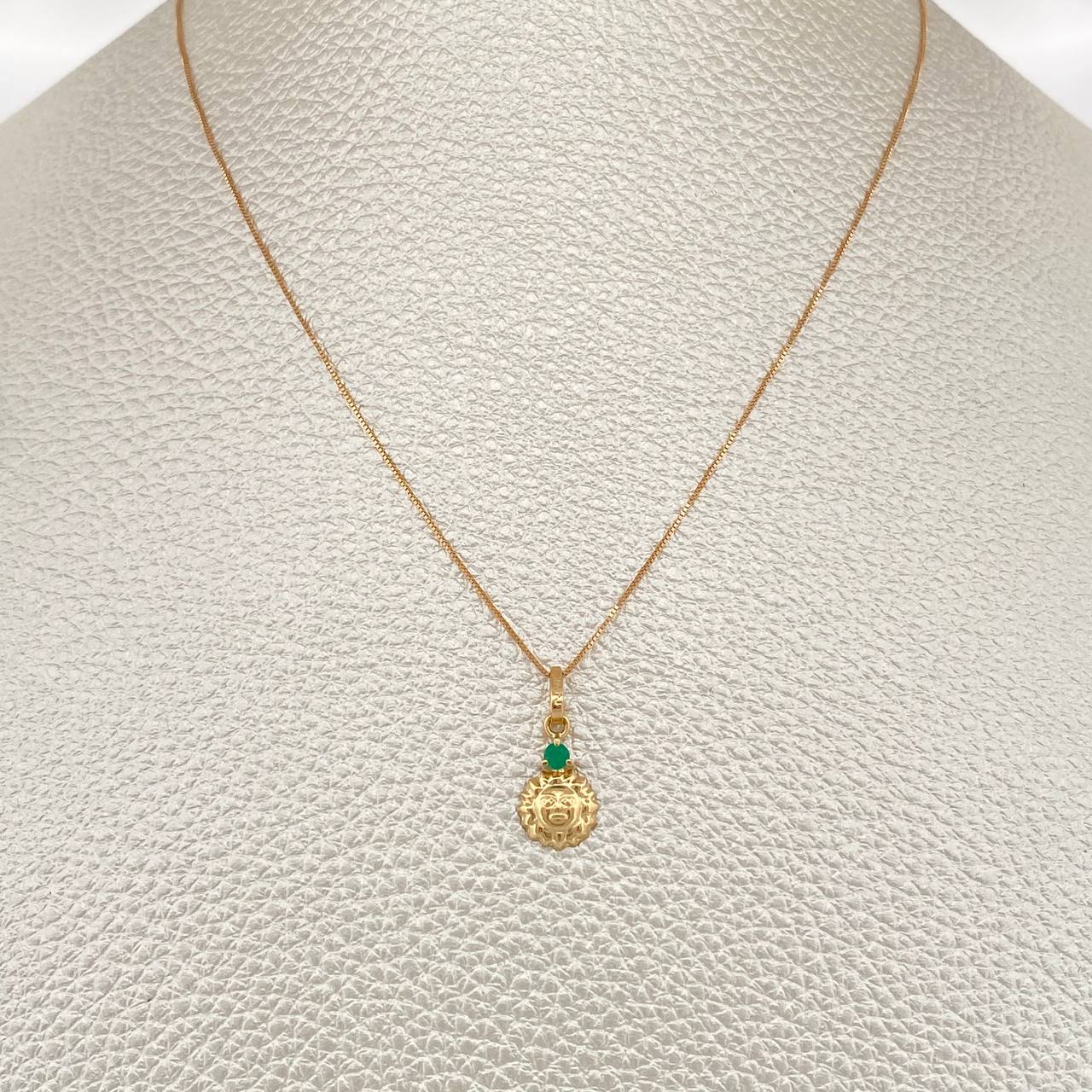 Set Cadena y Dije Veneciana + Dije Sol Esmeralda 1.25gr / 17 3/4 in / 0.4mm Oro Amarillo 18K (joya)%