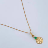 Set Cadena y Dije Veneciana + Dije Sol Esmeralda 1.3gr / 17 3/4 in / 0.4mm Oro Amarillo 18K (joya)%