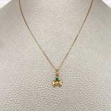 Set Cadena y Dije Veneciana + Dije Moño Esmeralda 1.3gr / 17 3/4 in / 0.4mm Oro Amarillo 18K (joya)%