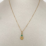 Set Cadena y Dije Veneciana + Dije Flor Esmeralda 1.25gr / 17 3/4 in / 0.4mm Oro Amarillo 18K  (joya) %