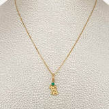 Set Cadena y Dije Veneciana + Dije Elefante Esmeralda 1.15gr / 17 3/4 in / 0.4mm Oro Amarillo 18K  (joya) %